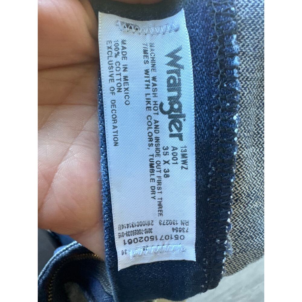 Wrangler 13MWZ A001 Cowboy Cut Jeans Mens 35x38 Blue Western Denim - Picture 4 of 4